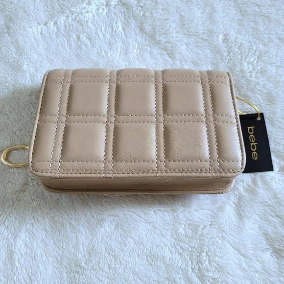 bebe Chica👩 Stud Crossbody Bag in Beige - NWT - Picture 2 of 16